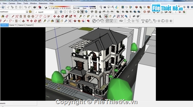 bản vẽ kiến trúc (có file sketchup) biệt thự 3 tần,bản vẽ biệt thự tân cổ điển 3 tầng,biệt thự kích thước 11x16m,biệt thự 3 tầng,biệt thự tân cổ điên 3 tầng